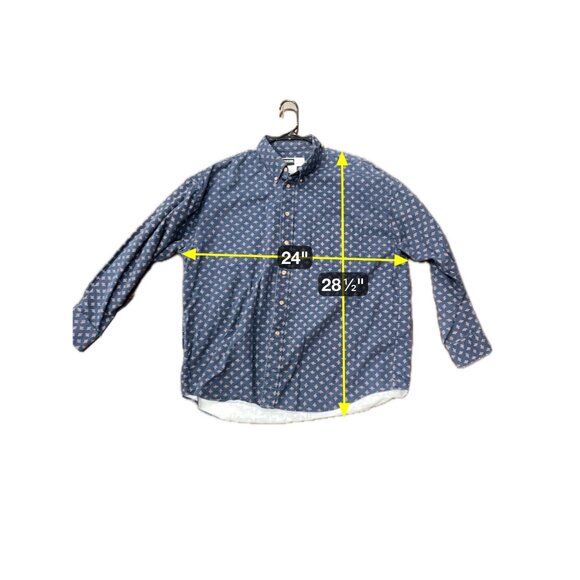 Alexander Martin Button-Up Shirt Navy Blue Floral Print Cotton Long Sleeve Sz XL - Picture 7 of 8